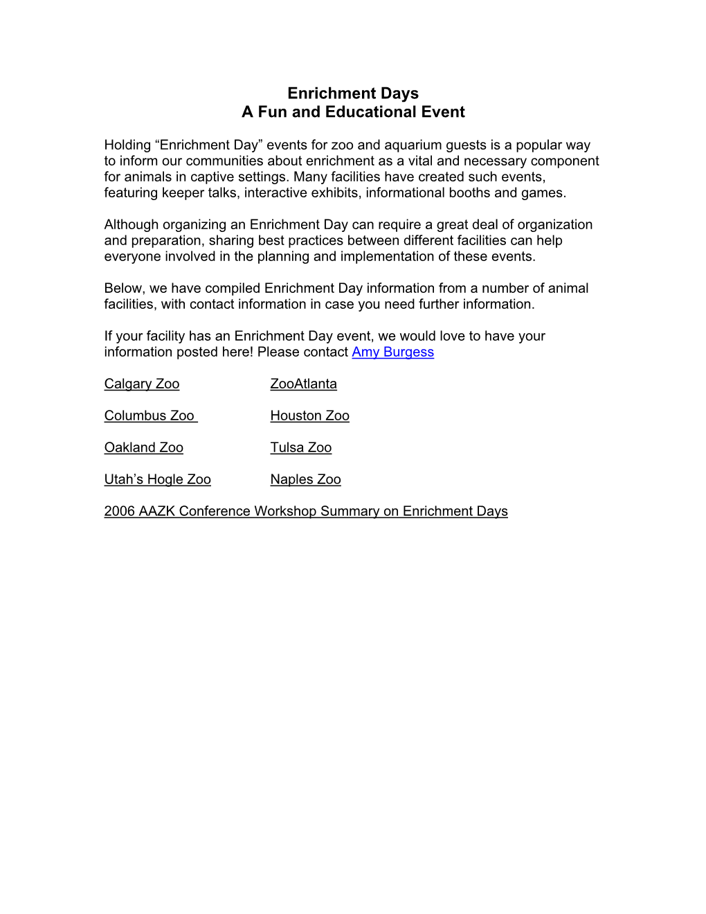 Enrichment Days a Fun and Educational Event