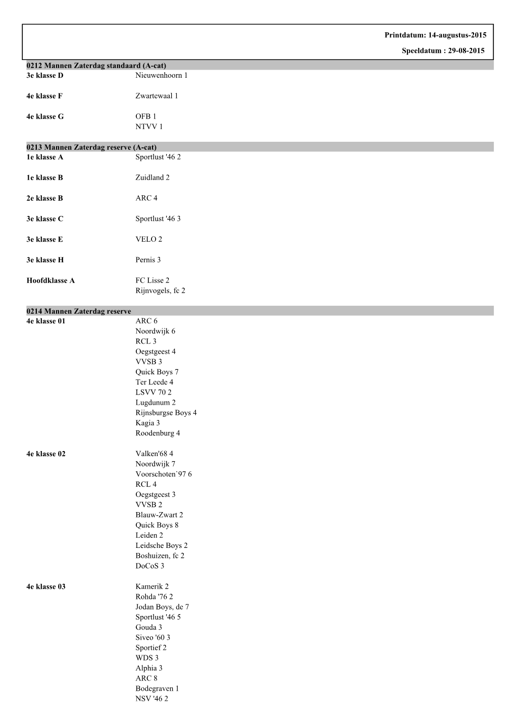 Speeldatum : 29-08-2015 Printdatum: 14-Augustus-2015 0212 0212