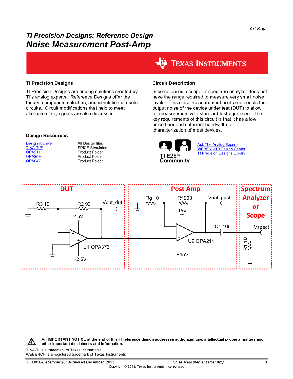 Noise Measurement Post-Amp