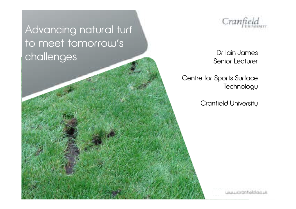 Advancing Natural Turf to Meet Tomorrow's Challenges