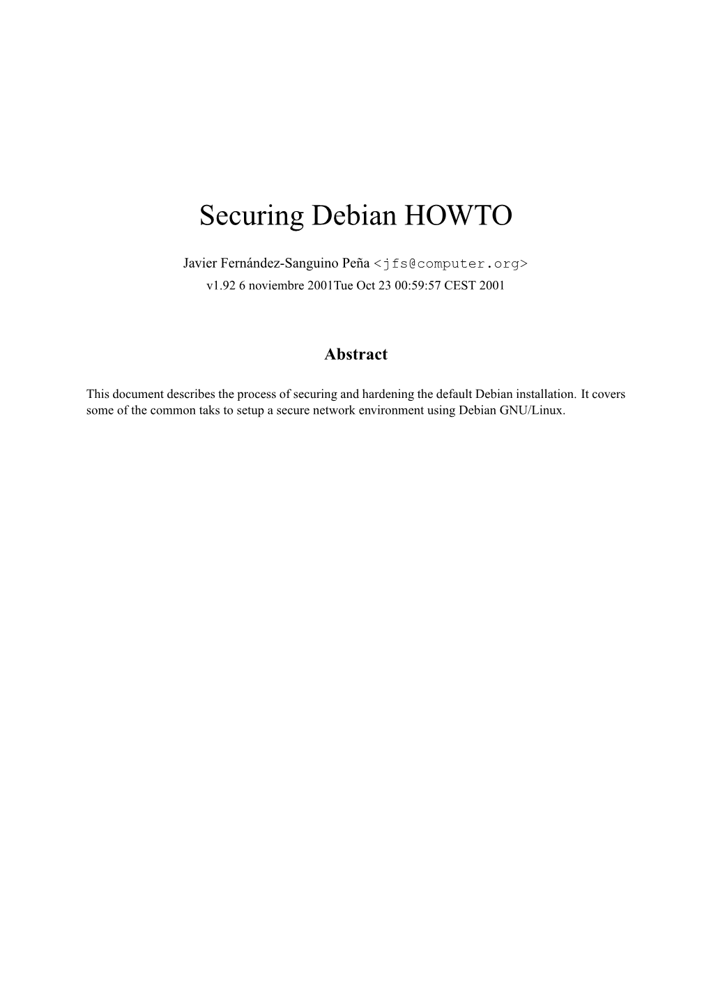 Securing Debian HOWTO