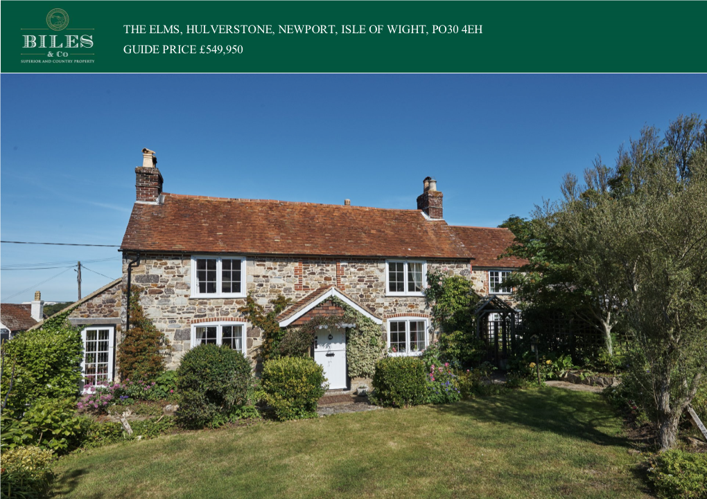 The Elms, Hulverstone, Newport, Isle of Wight, Po30 4Eh Guide Price £549,950