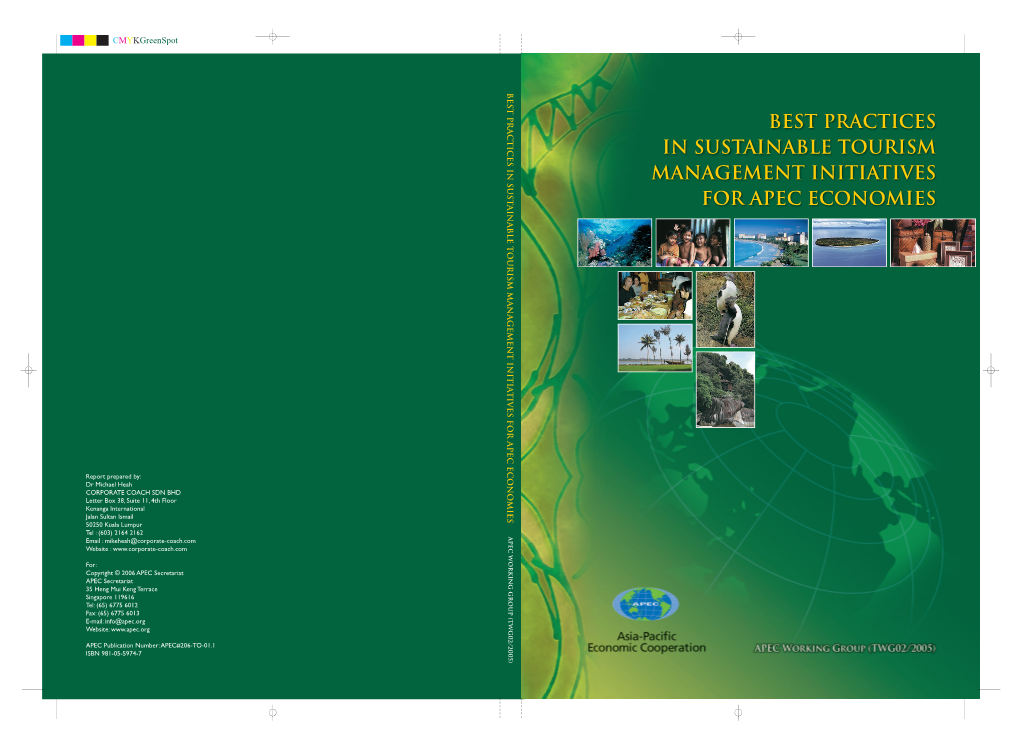 Best Practices in Sustainable Tourism Management Initiatives for Apec Economies