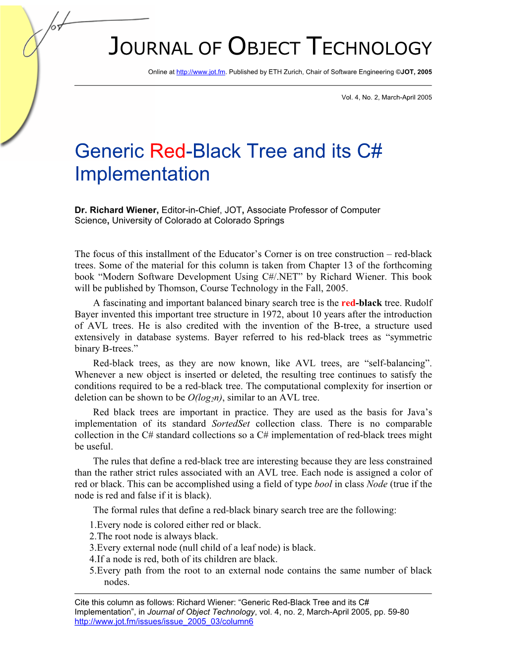Generic Red-Black Tree and Its C# Implementation