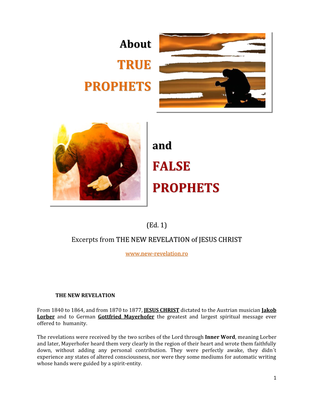 True Prophets False Prophets