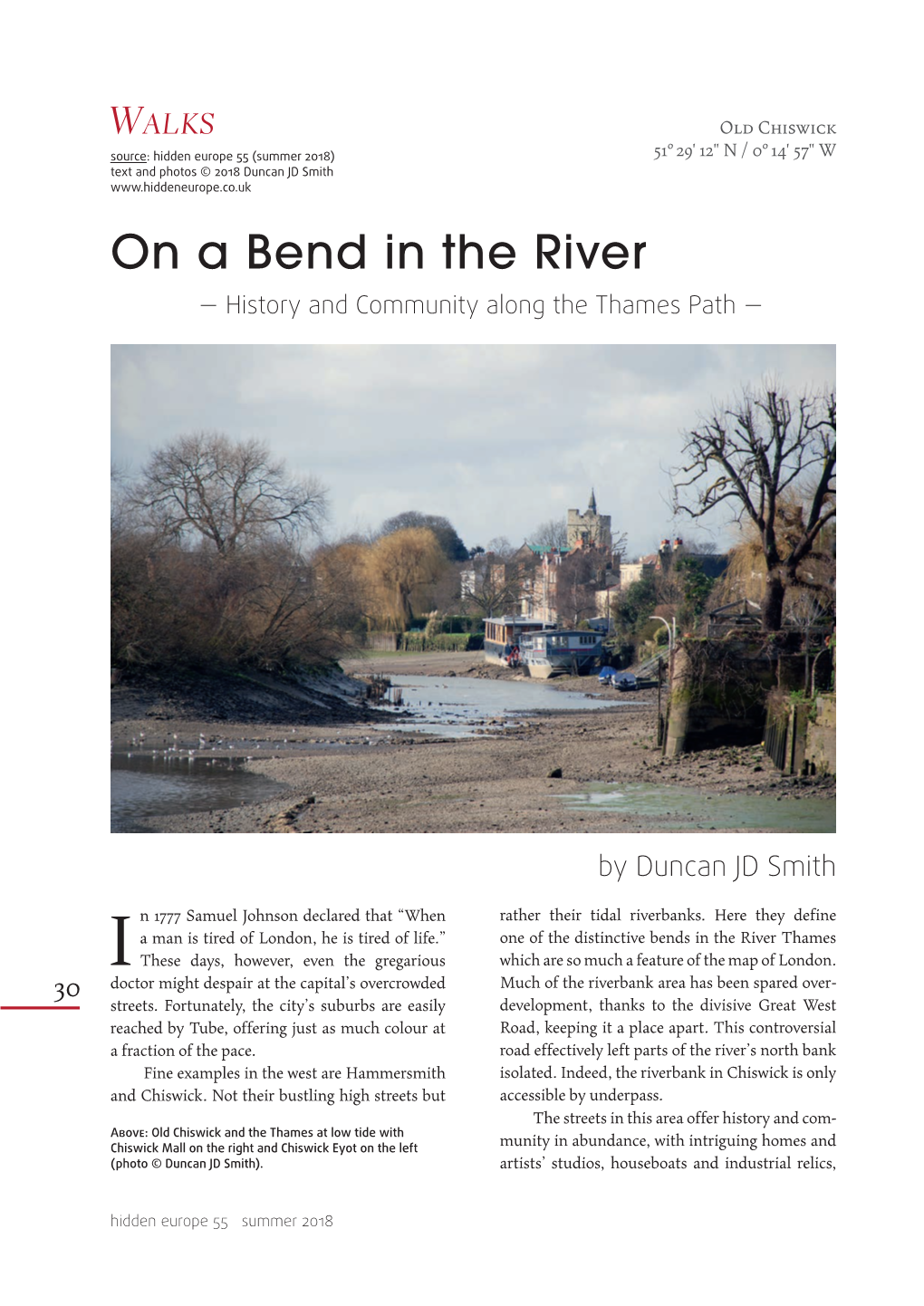 On a Bend in the River — History and Community Along the Thames Path —
