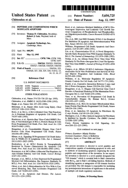 United States Patent 19 11 Patent Number: 5,656,725 Chittenden Et Al
