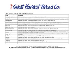Bread Ingredients Wheat 2018