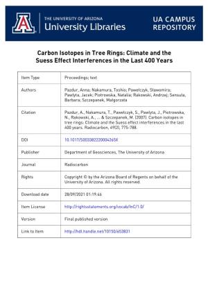 775 Carbon Isotopes in Tree Rings