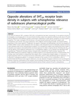 Opposite Alterations of 5HT2A Receptor Brain Density In