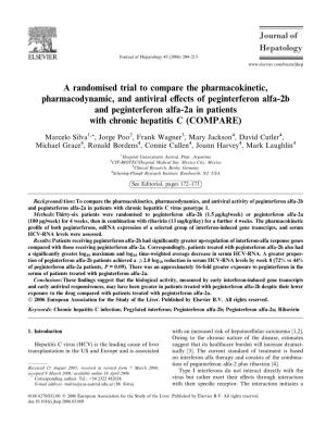 A Randomised Trial to Compare the Pharmacokinetic, Pharmacodynamic, and Antiviral Effects of Peginterferon Alfa-2B and Peginterf