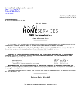ANGI Homeservices Inc. Class a Common Stock