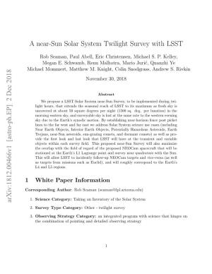 A Near-Sun Solar System Twilight Survey with LSST
