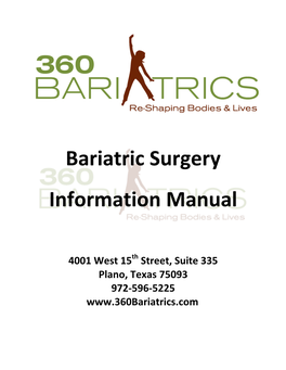 Bariatric Surgery Information Manual