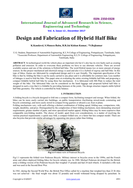 Design and Fabrication of Hybrid Half Bike