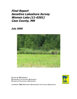 Woman Lake Sensitive Lakeshore Survey Final Report