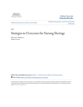 Strategies to Overcome the Nursing Shortage Edward A