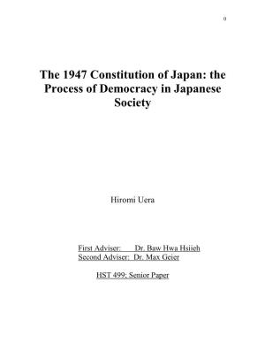 The 1947 Constitution of Japan: the Process of Democracy in Japanese Society
