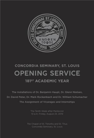 Opening Service 181St Academic Year