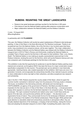 The Wallace Collection — Rubens Reuniting the Great Landscapes