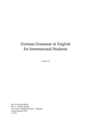 German Grammar in English for International Students