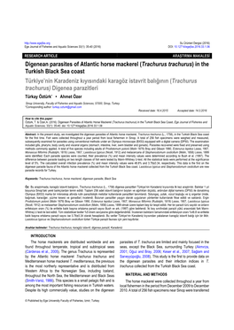 Digenean Parasites of Atlantic Horse Mackerel