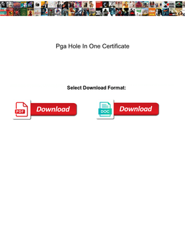 Pga Hole in One Certificate