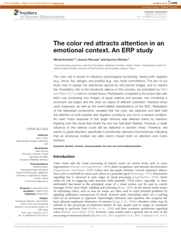 The Color Red Attracts Attention in an Emotional Context. an ERP Study