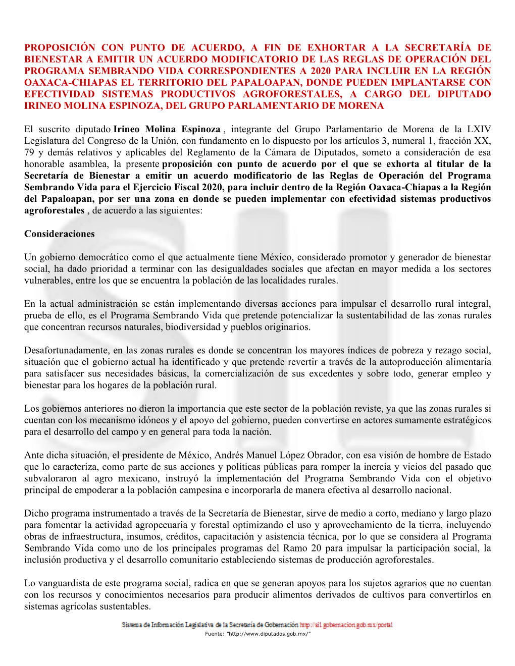 Proposición Con Punto De Acuerdo, a Fin De Exhortar