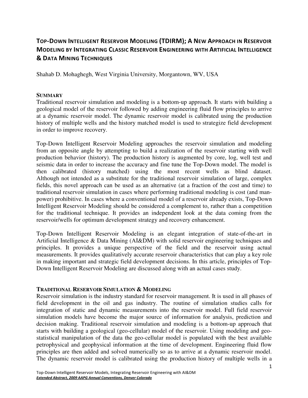 Top-Down Intelligent Reservoir Modeling