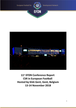 11Th EFDN Conference Report CSR in European Football Hosted by KAA