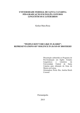 Universidade Federal De Santa Catarina Pós-Graduação Em Inglês: Estudos Linguísticos E Literários