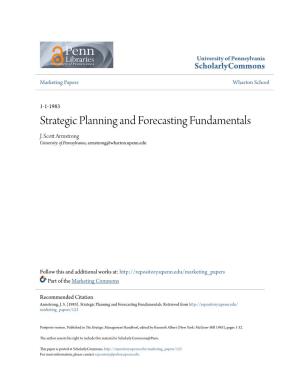 Strategic Planning and Forecasting Fundamentals J