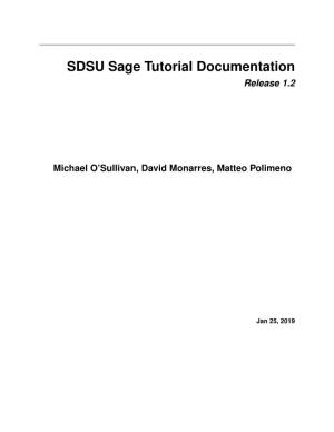 SDSU Sage Tutorial Documentation Release 1.2