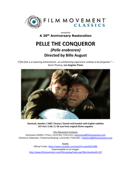 PELLE the CONQUEROR (Pelle Erobreren) Directed by Bille August