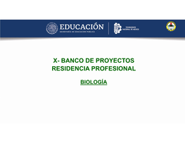 X- Banco De Proyectos Residencia Profesional