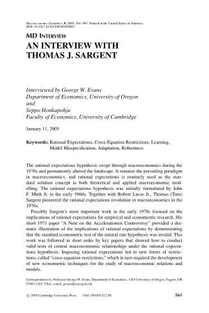 An Interview with Thomas J. Sargent