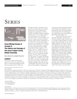 GEOSCIENCE CANADA Volume 34 Numbers 3/4 September/December 2007 113