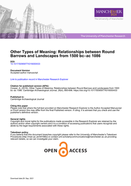 Relationships Between Round Barrows and Landscapes from 1500 Bc–Ac 1086