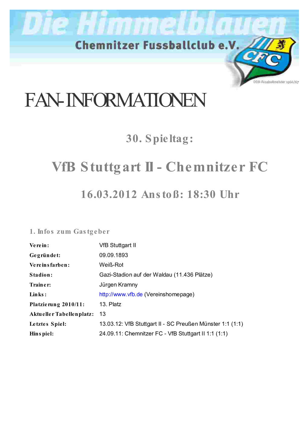 Fan-Informationen