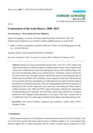Contraction of the Gobi Desert, 2000–2012