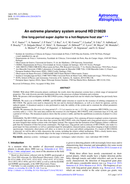 An Extreme Planetary System Around HD 219828 One Long-Period Super Jupiter to a Hot-Neptune Host Star?,??