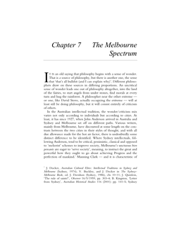 The Melbourne Spectrum
