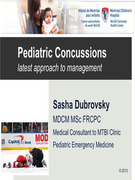 Pediatric Concussions Approach to Out-Patient Management