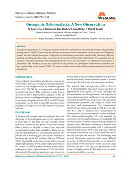Oncogenic Osteomalacia: a New Observation N