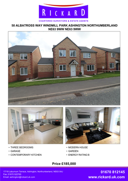 Albatross Way, Windmill Park, Ashington