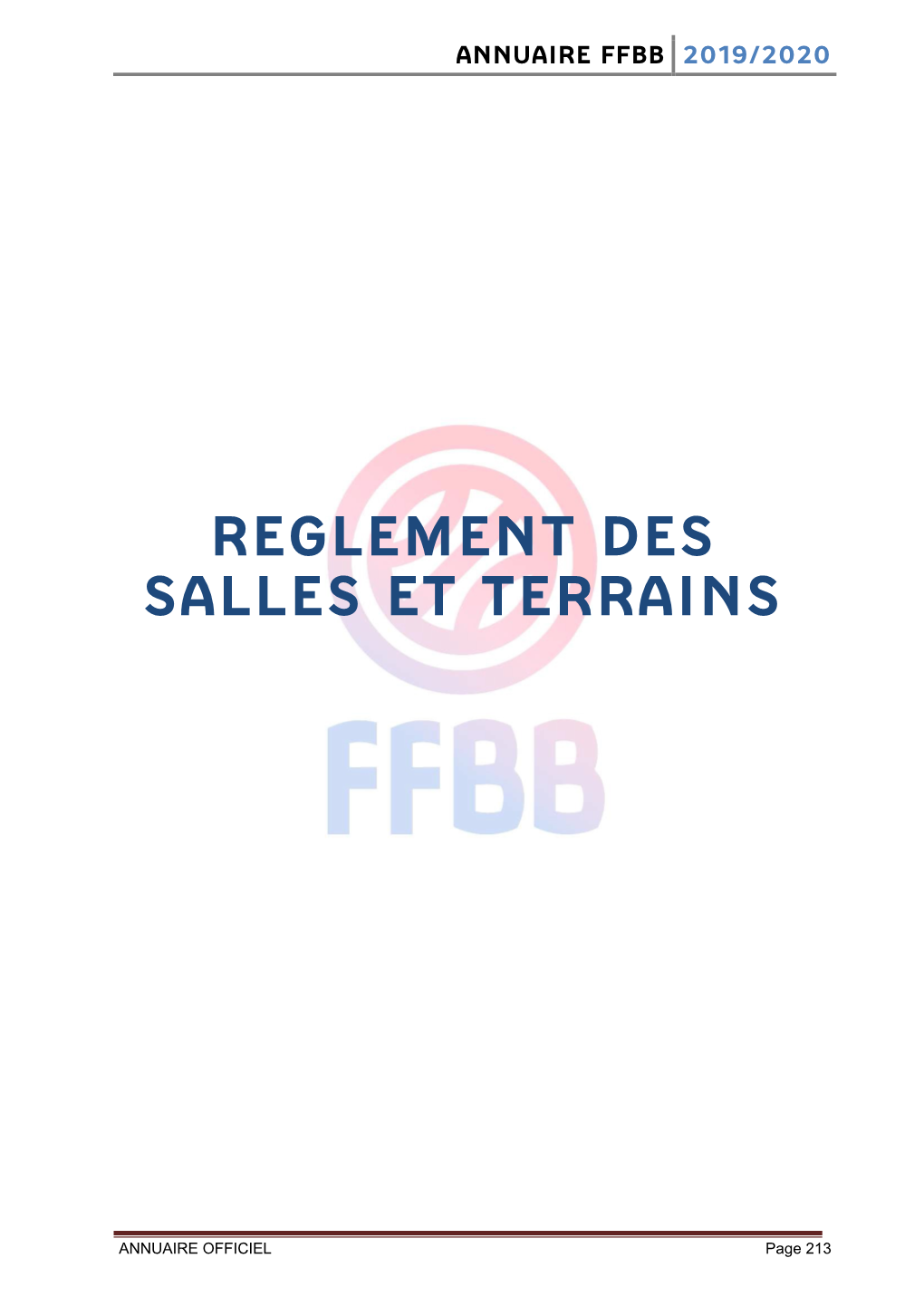 Reglement Des Salles Et Terrains