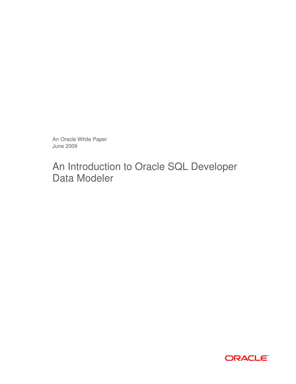 An Introduction to Oracle SQL Developer Data Modeler