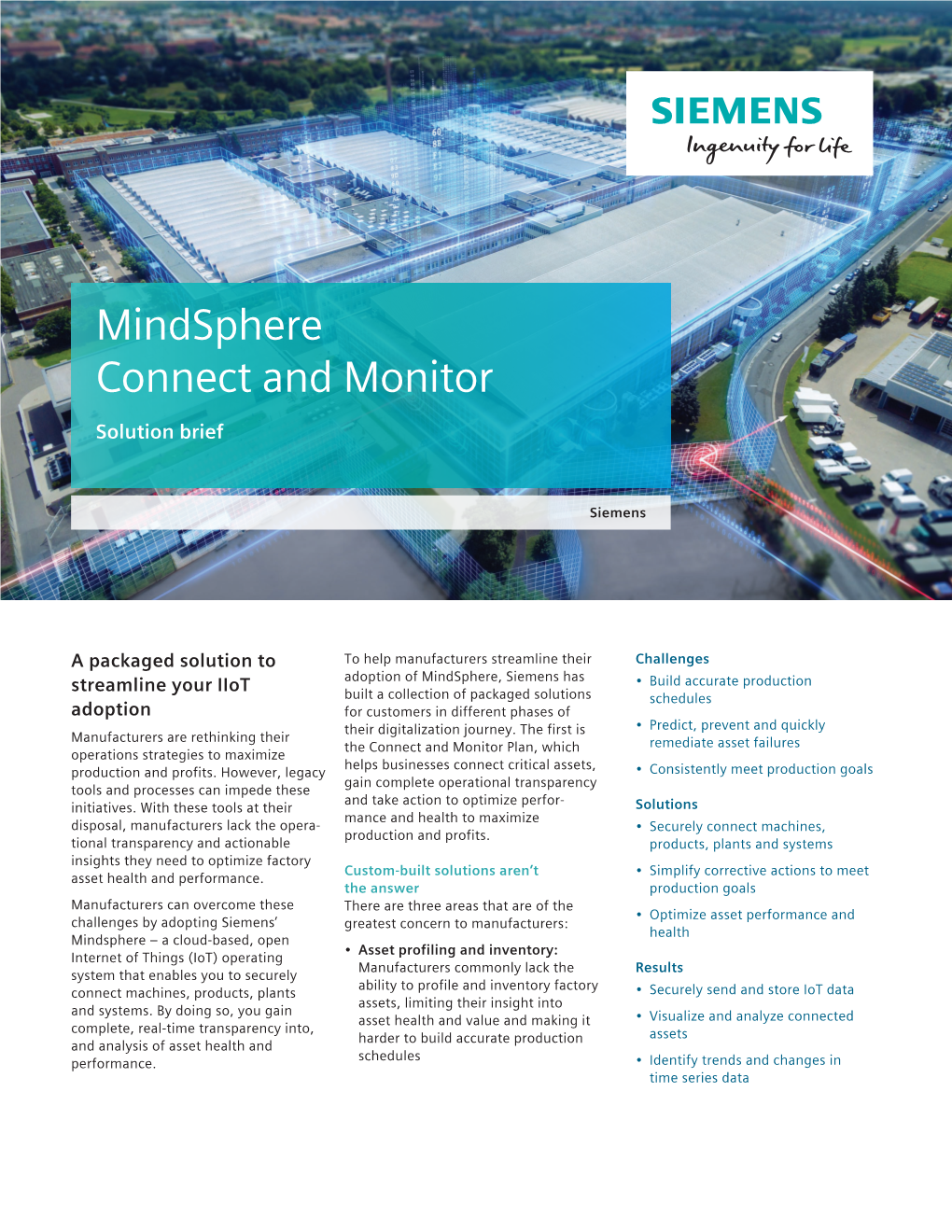 Mindsphere Connect and Monitor Solution Brief