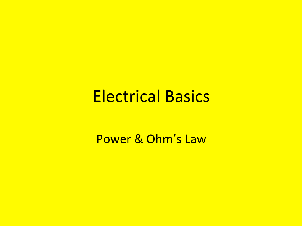 Electrical Basics